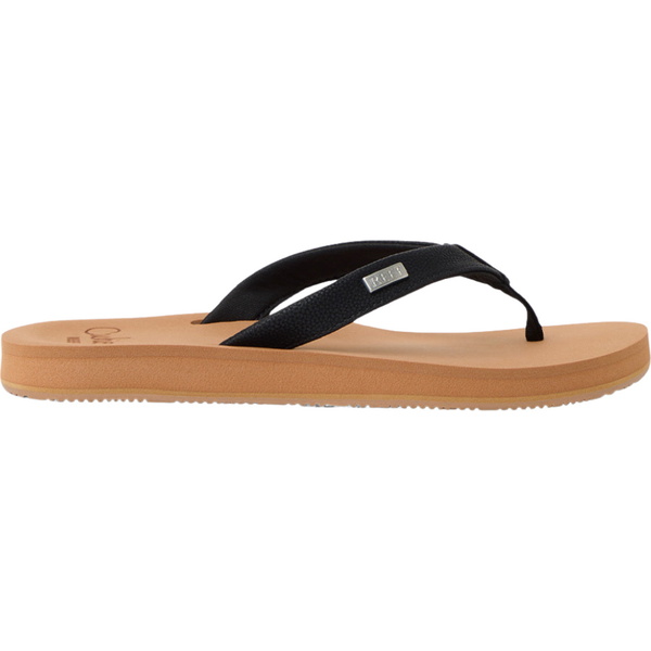 2026 Reef Womens Baja Sands Flip Flops CJ9084 - Black / Tan